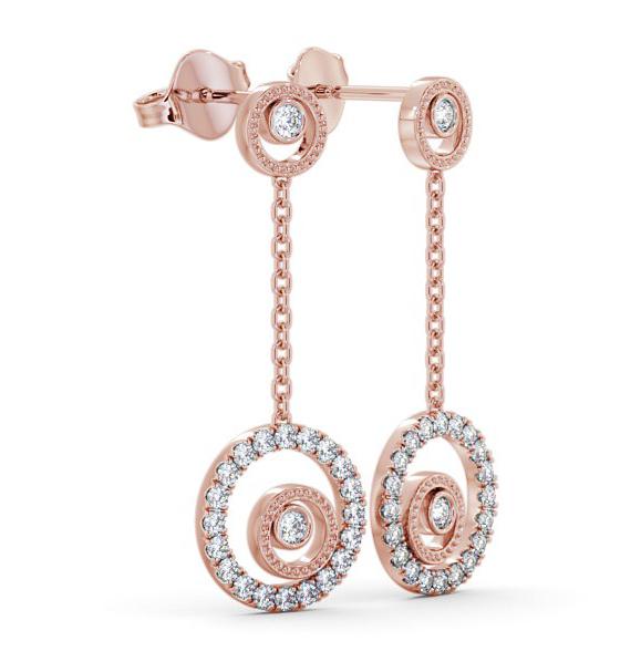 Drop Round Diamond Unique Earrings 9K Rose Gold ERG104_RG_THUMB1 