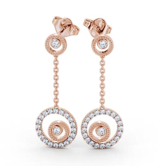 Drop Round Diamond Unique Earrings 18K Rose Gold ERG104_RG_THUMB1