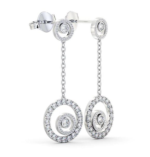 Drop Round Diamond Unique Earrings 18K White Gold ERG104_WG_THUMB1 