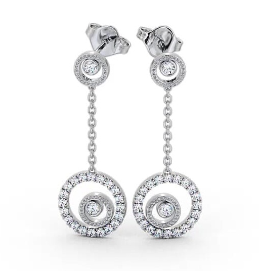Drop Round Diamond Unique Earrings 18K White Gold ERG104_WG_THUMB2 