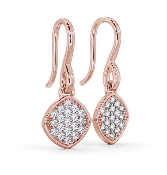 Drop Round Diamond Cluster Style Earrings 18K Rose Gold ERG105_RG_THUMB1 