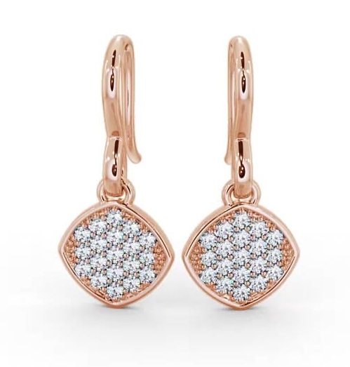 Drop Round Diamond Cluster Style Earrings 18K Rose Gold ERG105_RG_THUMB1