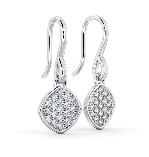 Drop Round Diamond Cluster Style Earrings 18K White Gold ERG105_WG_THUMB1 