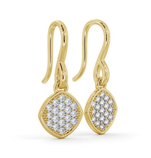 Drop Round Diamond Cluster Style Earrings 18K Yellow Gold ERG105_YG_THUMB1 