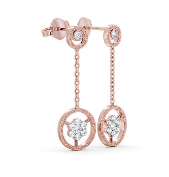 Drop Round Diamond Contemporary Earrings 9K Rose Gold ERG106_RG_THUMB1 