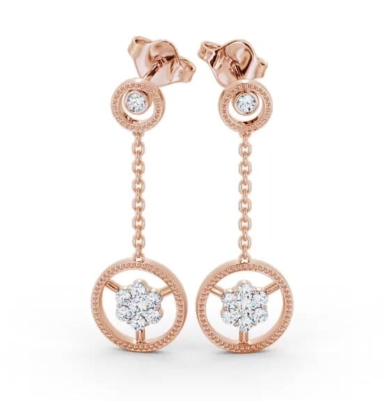 Drop Round Diamond Contemporary Earrings 18K Rose Gold ERG106_RG_THUMB1