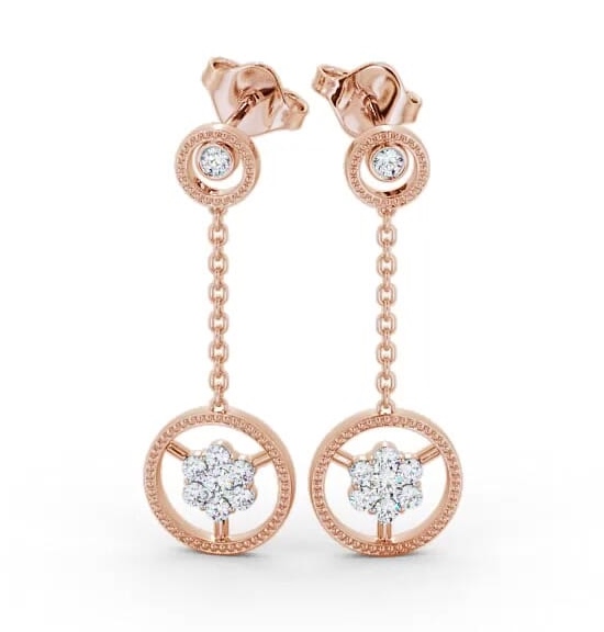 Drop Round Diamond Contemporary Earrings 18K Rose Gold ERG106_RG_THUMB2 