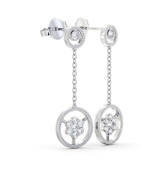 Drop Round Diamond Contemporary Earrings 18K White Gold ERG106_WG_THUMB1 