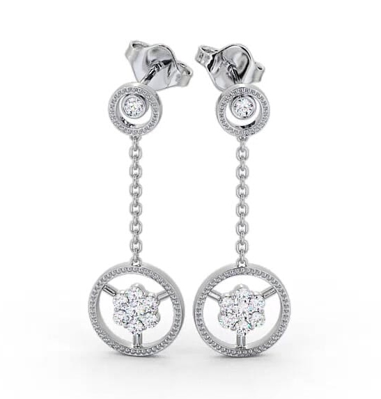 Drop Round Diamond Contemporary Earrings 18K White Gold ERG106_WG_THUMB2 