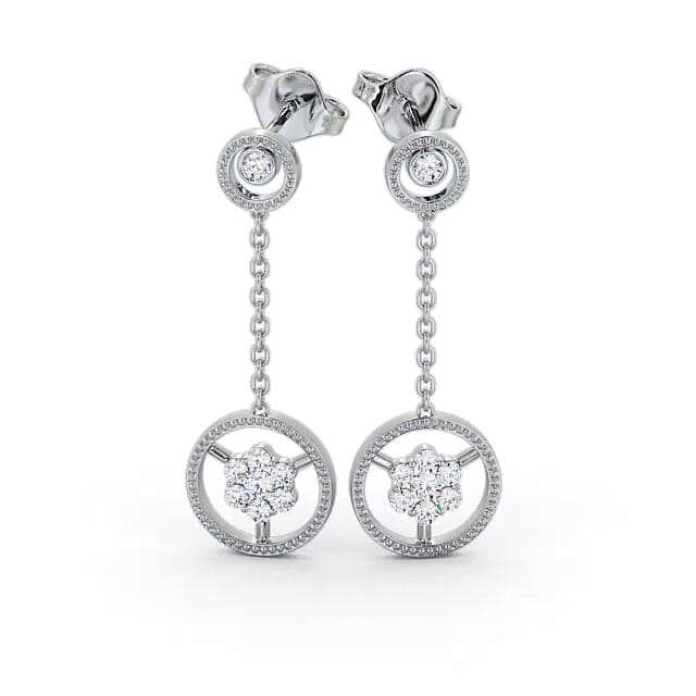 Drop Round Diamond Earrings 18K White Gold - Winona ERG106_WG_EAR