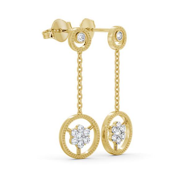 Drop Round Diamond Contemporary Earrings 9K Yellow Gold ERG106_YG_THUMB1 
