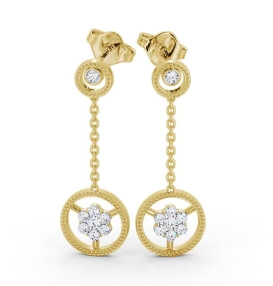 Drop Round Diamond Contemporary Earrings 9K Yellow Gold ERG106_YG_THUMB2 
