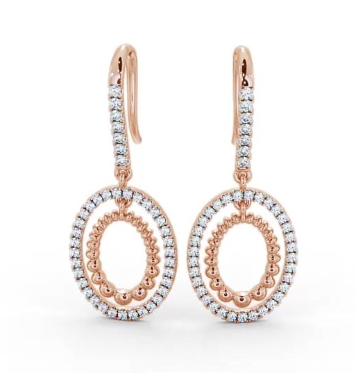 Drop Round Diamond 0.60ct Earrings 9K Rose Gold ERG107_RG_THUMB1