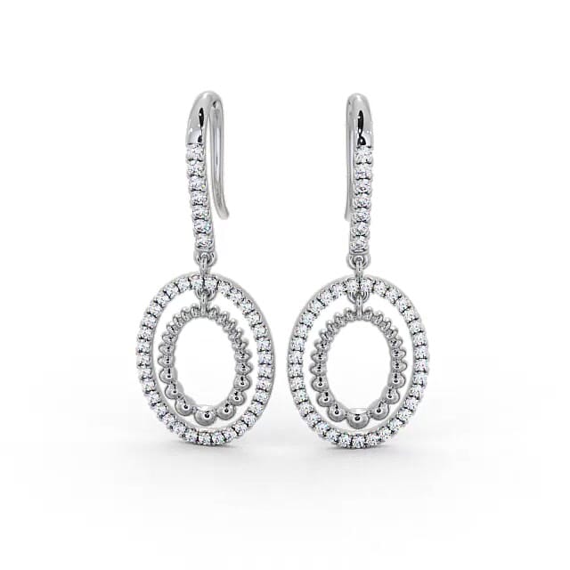 Drop Round Diamond 0.60ct Earrings 18K White Gold - Devorah ERG107_WG_EAR