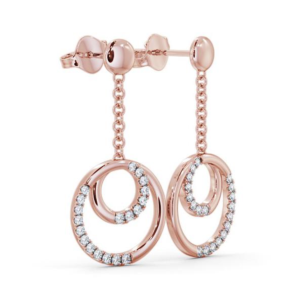 Circle Round Diamond 0.40ct Earrings 18K Rose Gold ERG108_RG_THUMB1 