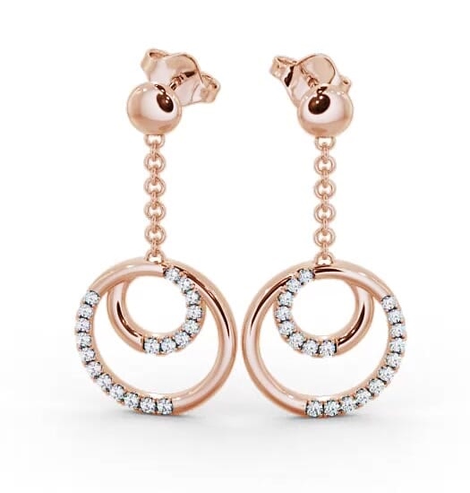 Circle Round Diamond 0.40ct Earrings 9K Rose Gold ERG108_RG_THUMB2 