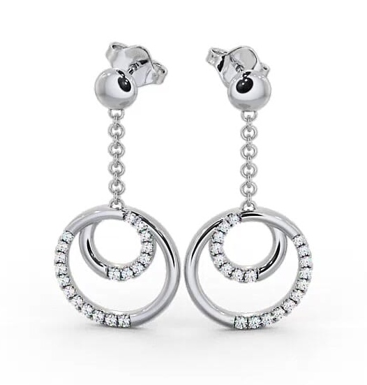 Circle Round Diamond 0.40ct Earrings 18K White Gold ERG108_WG_THUMB2 