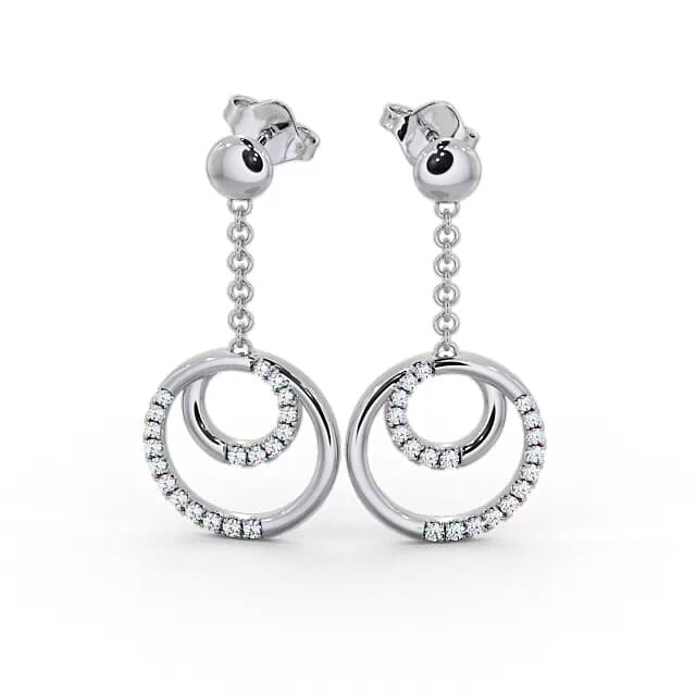 Circle Round Diamond 0.40ct Earrings 18K White Gold - Kenia ERG108_WG_EAR