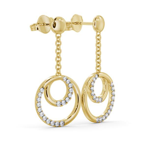 Circle Round Diamond 0.40ct Earrings 18K Yellow Gold ERG108_YG_THUMB1 