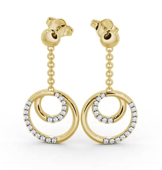 Circle Round Diamond 0.40ct Earrings 9K Yellow Gold ERG108_YG_THUMB1