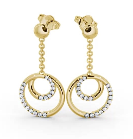 Circle Round Diamond 0.40ct Earrings 18K Yellow Gold ERG108_YG_THUMB2 