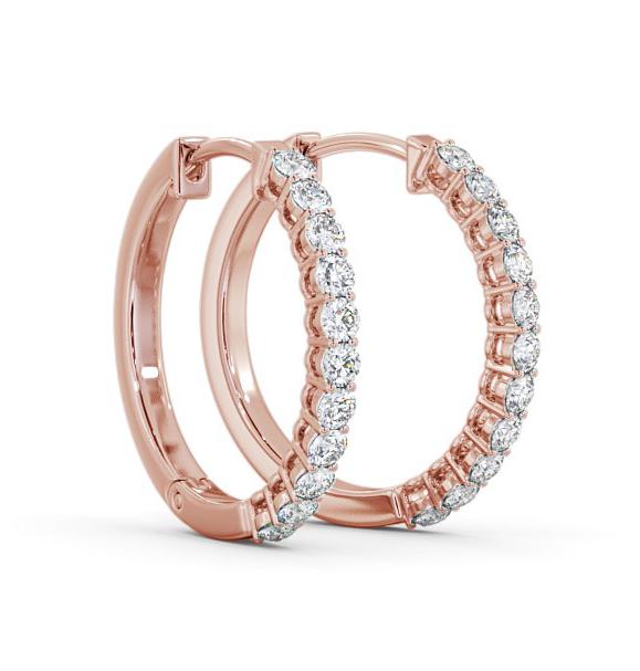Hoop Round Diamond Classic Earrings 18K Rose Gold ERG109_RG_THUMB1 