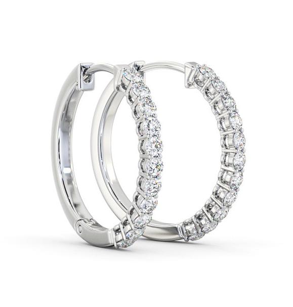 Hoop Round Diamond Classic Earrings 9K White Gold ERG109_WG_THUMB1 