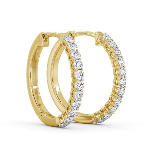 Hoop Round Diamond Classic Earrings 18K Yellow Gold ERG109_YG_THUMB1 