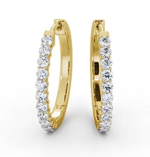 Hoop Round Diamond Classic Earrings 18K Yellow Gold ERG109_YG_THUMB2 