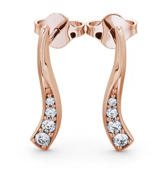 Drop Round Diamond 0.24ct Sweeping Design Earrings 18K Rose Gold ERG10_RG_THUMB1