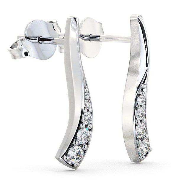 Drop Round Diamond 0.24ct Sweeping Design Earrings 18K White Gold erg10_wg_thumb1.jpg 