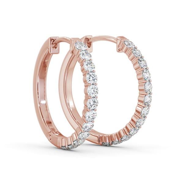 Hoop Round Diamond Classic Earrings 18K Rose Gold ERG110_RG_THUMB1 