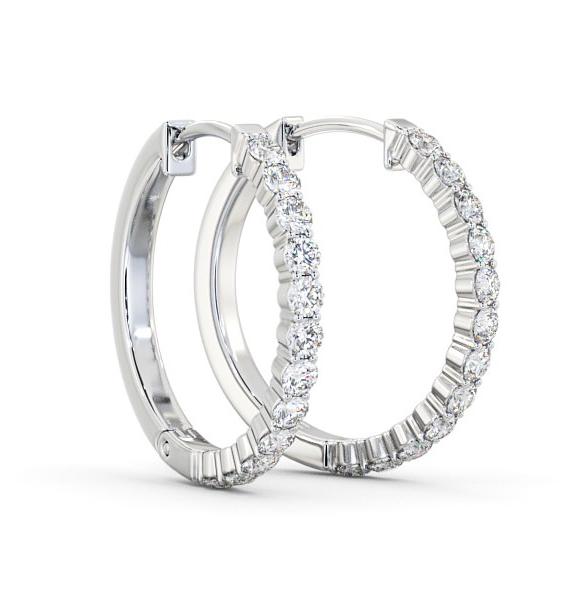 Hoop Round Diamond Classic Earrings 18K White Gold ERG110_WG_THUMB1 