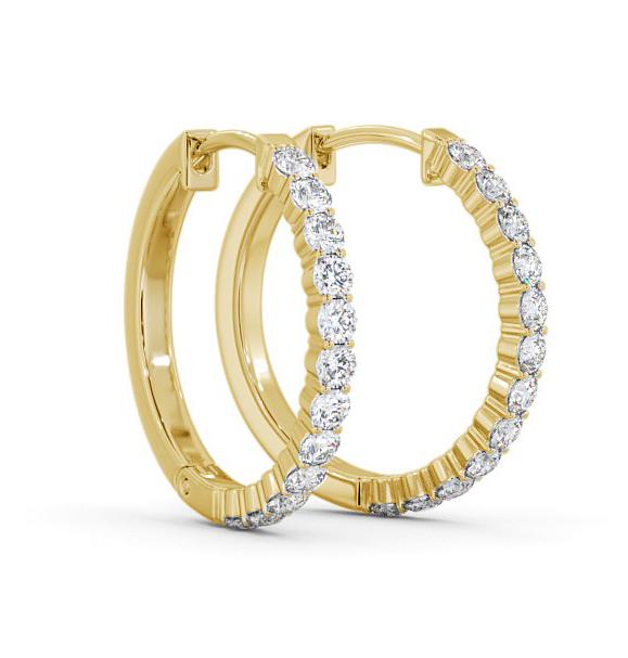 Hoop Round Diamond Classic Earrings 18K Yellow Gold ERG110_YG_THUMB1 