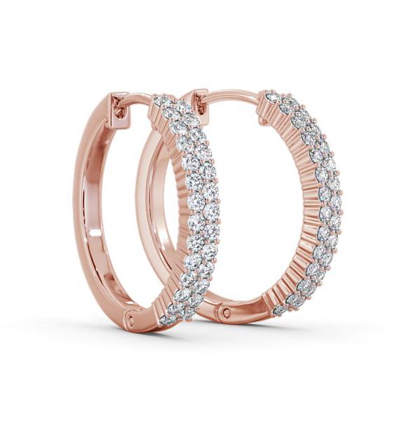 Hoop Round Diamond Double Row Earrings 18K Rose Gold ERG111_RG_THUMB1 