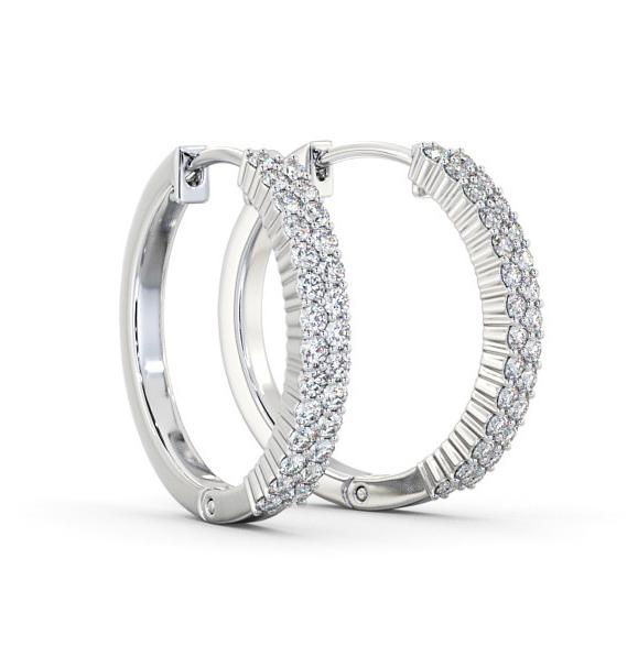 Hoop Round Diamond Double Row Earrings 9K White Gold ERG111_WG_THUMB1 