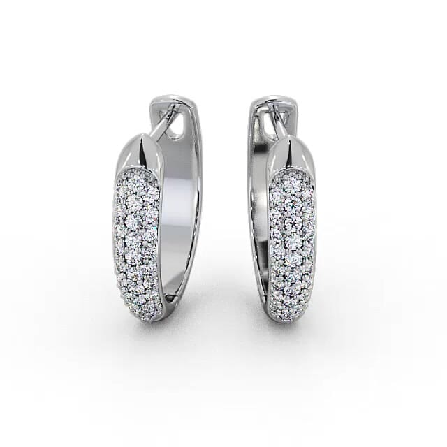Hoop Round Diamond 0.30ct Earrings 18K White Gold - Liba ERG112_WG_EAR