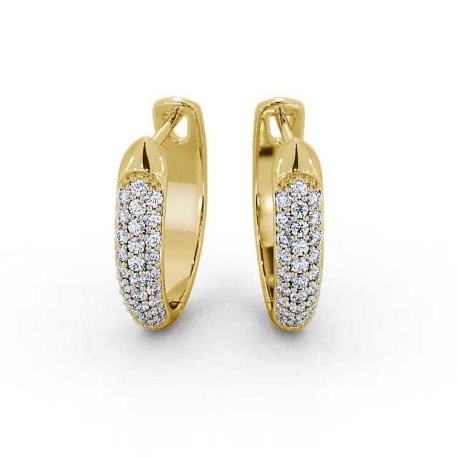 Hoop Round Diamond 0.30ct Earrings 18K Yellow Gold - Liba ERG112_YG_EAR