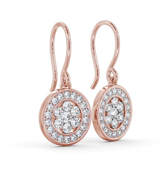 Drop Round Diamond Cluster Style Earrings 18K Rose Gold ERG113_RG_THUMB1 