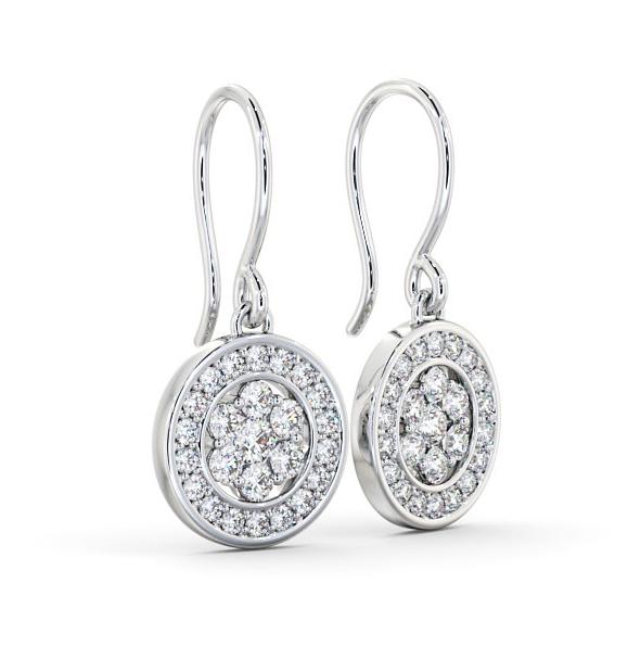 Drop Round Diamond Cluster Style Earrings 18K White Gold ERG113_WG_THUMB1 