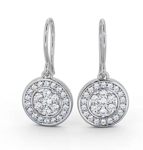 Drop Round Diamond Cluster Style Earrings 18K White Gold ERG113_WG_THUMB2 
