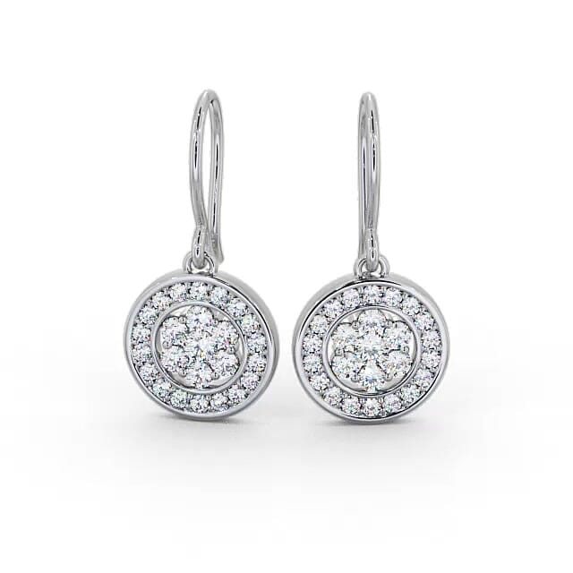 Drop Round Diamond Earrings 18K White Gold - Adaleigh ERG113_WG_EAR