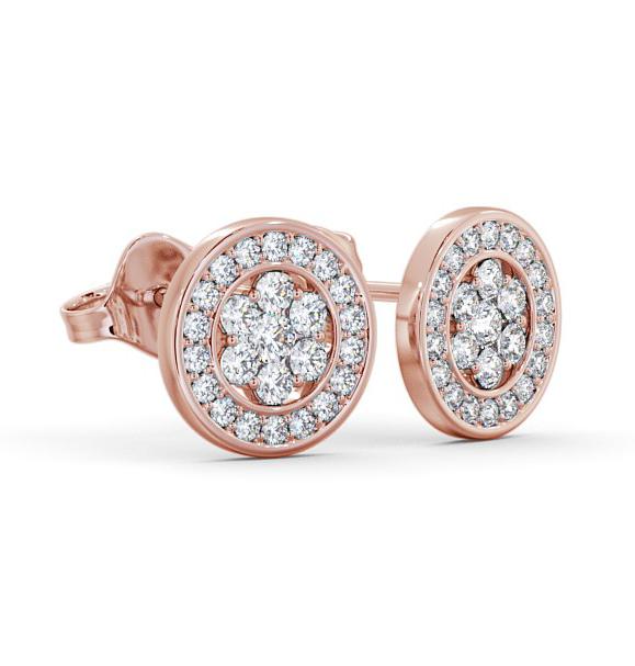 Cluster Round Diamond Halo Style Earrings 18K Rose Gold ERG114_RG_THUMB1 