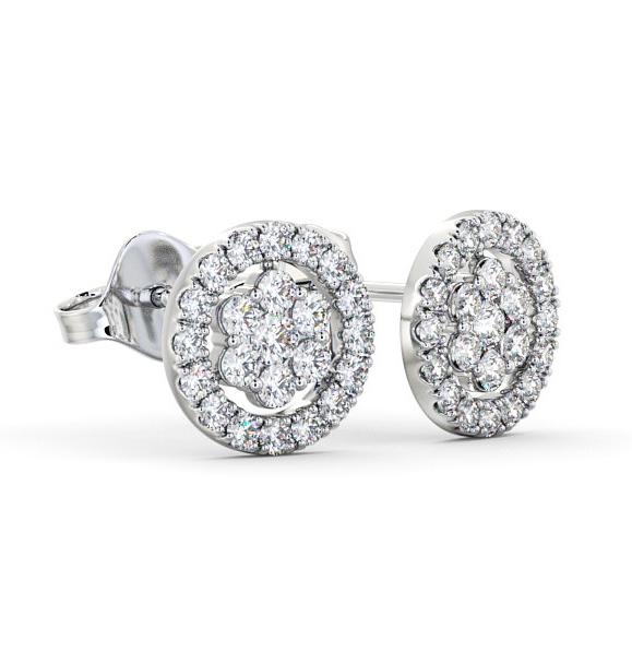 Cluster Round Diamond Halo Style Earrings 9K White Gold ERG118_WG_THUMB1 