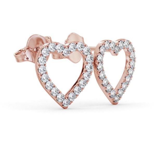 Heart Design Round Diamond Earrings 18K Rose Gold ERG119_RG_THUMB1 