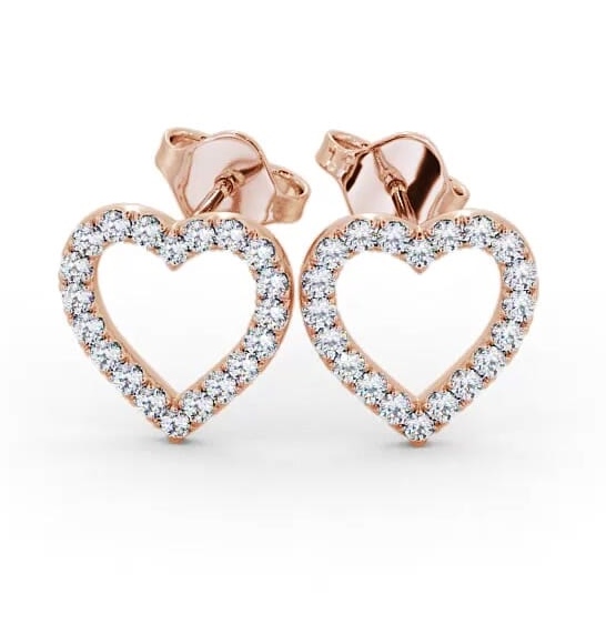 Heart Design Round Diamond Earrings 18K Rose Gold ERG119_RG_THUMB1