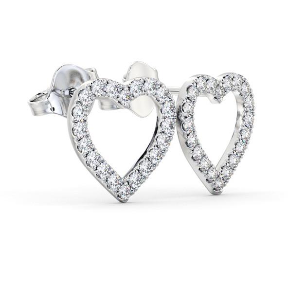 Heart Design Round Diamond Earrings 9K White Gold ERG119_WG_THUMB1 
