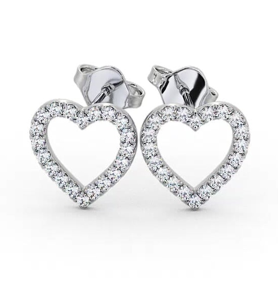 Heart Design Round Diamond Earrings 9K White Gold ERG119_WG_THUMB1