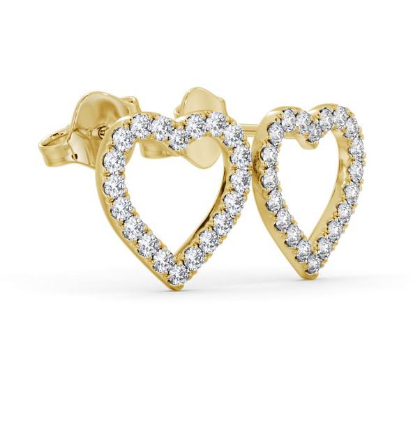 Heart Design Round Diamond Earrings 18K Yellow Gold ERG119_YG_THUMB1 