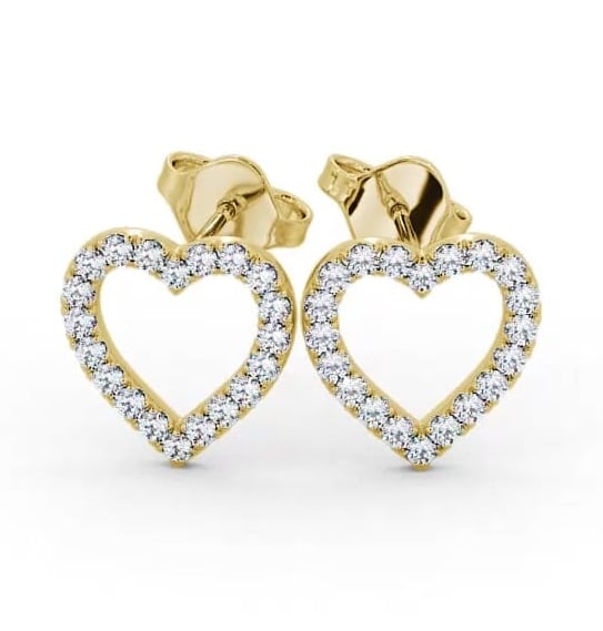 Heart Design Round Diamond Earrings 9K Yellow Gold ERG119_YG_THUMB2 